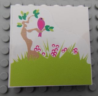 LEGO 59349pb048 Panel 1 x 6 x 5 with Tree, Bird and Grass Pattern (Sticker) - Set 7586 - Main Product Image