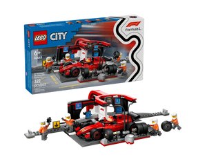 LEGO City 60443 - F1 Pit Stop & Pit Crew with Ferrari Car - Authentic LEGO Set Main Image