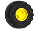 LEGO 6014bc04 Wheel 11mm D. x 12mm, Hole Notched for Wheels Holder Pin with Black Tire 24 x 12 R Balloon (6014b / 56890) in Yellow - Authentic LEGO Part