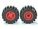 LEGO 6014bc05 Wheel 11mm D. x 12mm, Hole Notched for Wheels Holder Pin with  Tire 21mm D. x 12mm - Offset Tread Small Wide, Band Around Center of Tread (6014b / 87697) in Red - Authentic LEGO Part