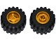 LEGO 6014bc05 Wheel 11mm D. x 12mm, Hole Notched for Wheels Holder Pin with  Tire 21mm D. x 12mm - Offset Tread Small Wide, Band Around Center of Tread (6014b / 87697) in Pearl Gold - Authentic LEGO Part