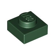 LEGO 3024 Plate 1 x 1 in Dark Green - Authentic LEGO Part
