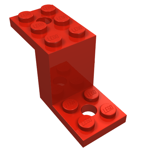 LEGO 6087 Bracket 5 x 2 x 2 1/3 with 2 Holes in Red - Authentic LEGO Part