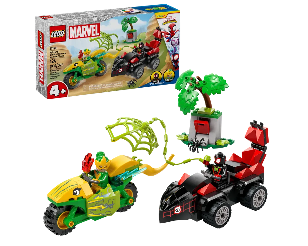 LEGO Super Heroes 11198 - Spin and Electro Dinosaur Vehicle Chase - Authentic LEGO Set Main Image