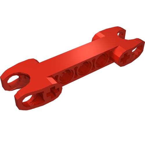 LEGO 61054 Technic, Axle and Pin Connector 2 x 7 with 2 Ball Joint Sockets, Squared Ends, Closed Side Axle Holes in Red - Authentic LEGO Part