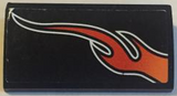 LEGO 61068pb018R Slope, Curved 2 x 4 x 2/3 without Bottom Tubes with Orange Flame Model Right Side Pattern (Sticker) - Set 8164 - Main Product Image
