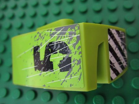 LEGO 61070pb001 Technic, Panel Car Mudguard Right with Black Number 5, Scratches, Black and White Danger Stripes Pattern (Stickers) - Set 8960 - Main Product Image