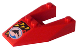LEGO 6153apx1 Wedge 6 x 4 Cutout without Stud Notches with Divers Blue Team Logo Pattern - Main Product Image