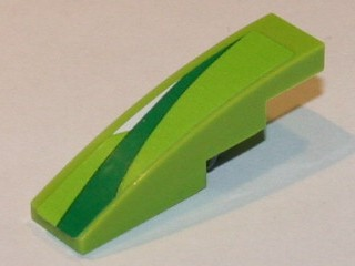 LEGO 61678pb064R Slope, Curved 4 x 1 with Green and White Pattern Model Right Side (Sticker) - Set 8864 - Main Product Image