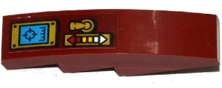 LEGO 61678pb092R Slope, Curved 4 x 1 with Target Screen, Switch and Double Arrow Pattern Model Right Side (Sticker) - Set 70600 - Main Product Image
