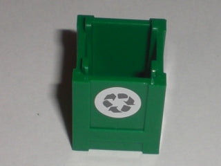 LEGO 61780pb004 Container, Box 2 x 2 x 2 - Top Opening with Recycling Arrows Pattern on Single Side (Sticker) - Set 7208 - Main Product Image