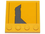 LEGO 6179pb137L Tile, Modified 4 x 4 with Studs on Edge with Dark Bluish Gray Jedi Starfighter Pattern Model Left Side (Sticker) - Set 75214 - Main Product Image