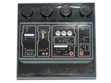 LEGO 6179pb168 Tile, Modified 4 x 4 with Studs on Edge with SW Millennium Falcon Control Panel, Buttons, White and Red Lights Pattern 2 (Sticker) - Set 75257 - Main Product Image