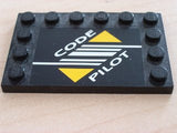 LEGO 6180pb004 Tile, Modified 4 x 6 with Studs on Edges with Code Pilot Pattern (Sticker) - Set 8479 - Main Product Image