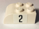 LEGO 6215pb04L Slope, Curved 3 x 2 with 4 Studs with Black Number 2 on Left Pattern (Sticker) - Set 40194 - Main Product Image