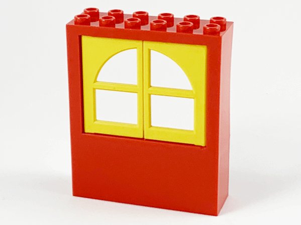 LEGO 6236c02 Window 2 x 6 x 6 FreeStyle with 2 Yellow Panes (6236 / 601) - Main Product Image