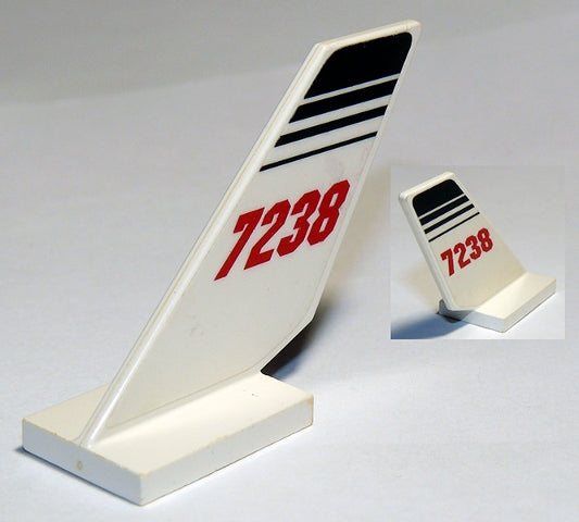 LEGO 6239pb012 Tail Shuttle with '7238' and Black Lines Pattern on Both Sides (Stickers) - Set 7238 - Main Product Image