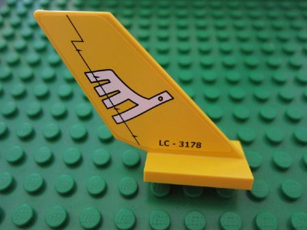 LEGO 6239pb032 Tail Shuttle with White Airline Bird and 'LC - 3178' Pattern on Both Sides (Stickers) - Set 3178 - Main Product Image