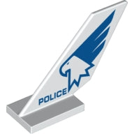LEGO 6239pb073 Tail Shuttle with 'POLICE' and Eagle Head with Wing Pattern on Both Sides - Main Product Image