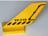 LEGO 6239px4 Tail Shuttle with Black 'TP-710', Danger Stripes, and Rudder Pattern - Main Product Image