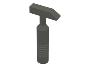 LEGO 6246b Minifigure, Utensil Tool Cross Pein Hammer - 6-Rib Handle in Dark Gray - Authentic LEGO Part