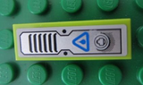 LEGO 63864pb005 Tile 1 x 3 with Blue Triangle and Vent Pattern (Sticker) - Set 8189 - Main Product Image