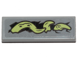 LEGO 63864pb109L Tile 1 x 3 with Yellowish Green Tentacle Pattern Model Left Side (Sticker) - Set 70433 - Main Product Image