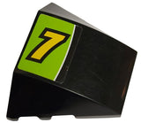 LEGO 64225pb002 Wedge 4 x 3 Triple Curved No Studs with Yellow Number 7 and White Line on Lime Background Pattern (Sticker) - Set 8119 - Main Product Image