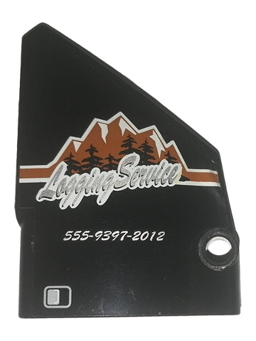 LEGO 64680pb015 Technic, Panel Fairing #14 Large Short Smooth, Side B with &#39;Logging Service&#39; and &#39;555-9397-2012&#39; Pattern (Sticker) - Set 9397 - Main Product Image