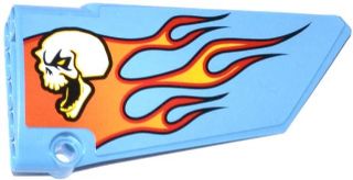 LEGO 64682pb006 Technic, Panel Fairing #18 Large Smooth, Side B with Skull and Flames Pattern (Sticker) - Set 42022 - Main Product Image