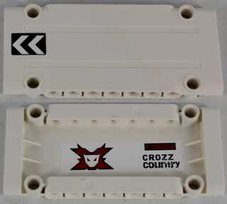 LEGO 64782pb014L Technic, Panel Plate 5 x 11 x 1 with Chevrons on Outside Left and World Racers Team Extreme Logo and 'CROZZ COUNTRY' on Inside Pattern (Sticker) - Set 8864 - Main Product Image