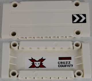 LEGO 64782pb014R Technic, Panel Plate 5 x 11 x 1 with Chevrons on Outside Right and World Racers Team Extreme Logo and 'CROZZ COUNTRY' on Inside Pattern (Sticker) - Set 8864 - Main Product Image