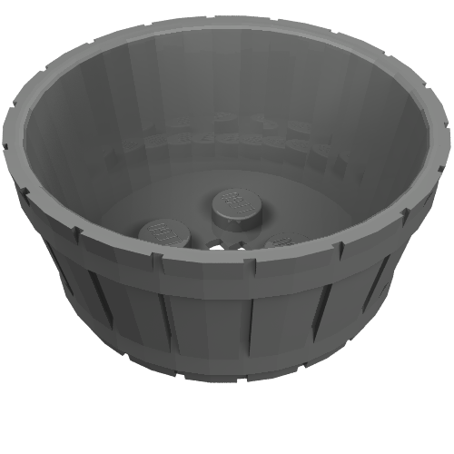 LEGO 64951 Container, Barrel Half Large with Axle Hole in Pearl Dark Gray - Authentic LEGO Part