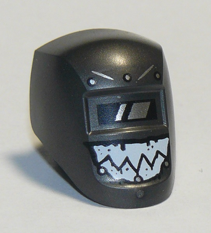 LEGO 65195pb04 Minifigure, Visor Welding with Black and White Viewing Lens and White Teeth Pattern - Main Product Image