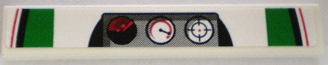 LEGO 6636pb029 Tile 1 x 6 with Gauges and Red, Black and Green Pattern (Sticker) - Set 8898 - Main Product Image
