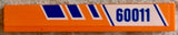 LEGO 6636pb080L Tile 1 x 6 with Blue Stripes and '60011' on White and  Background Pattern Model Left Side (Sticker) - Set 60011 - Main Product Image