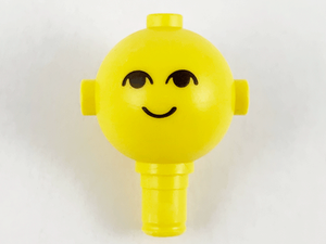 LEGO 685px1 Homemaker Figure / Maxifigure Head with Black Eyes and Smile Pattern in Yellow - Authentic LEGO Part