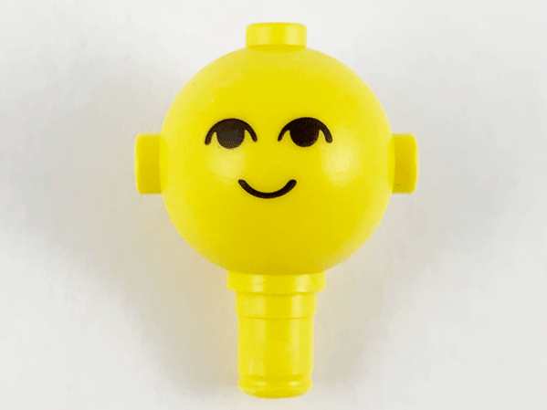 LEGO 685px1 Homemaker Figure / Maxifigure Head with Black Eyes and Smile Pattern in Yellow - Authentic LEGO Part