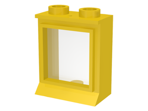 LEGO 7026bc01 Window 1 x 2 x 2 with Extended Lip, with Glass, Hole in Top in Yellow - Authentic LEGO Part