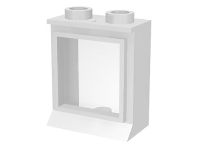 LEGO 7026bc01 Window 1 x 2 x 2 with Extended Lip, with Glass, Hole in Top in White - Authentic LEGO Part