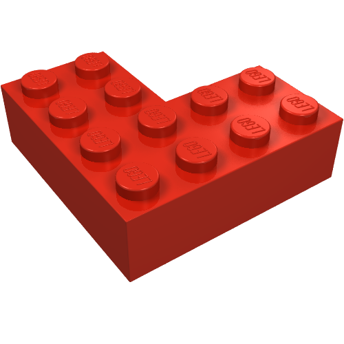 LEGO 702 Brick 4 x 4 Corner Pat Pend. in Red - Authentic LEGO Part