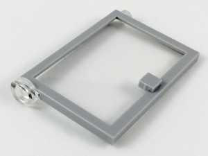 LEGO 73436c01 Door 1 x 4 x 5 Left with Fixed Trans-Clear Glass in Light Bluish Gray - Authentic LEGO Part