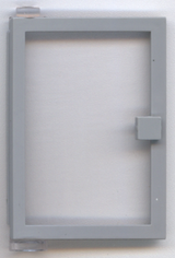 LEGO 73436c01 Door 1 x 4 x 5 Left with Fixed Trans-Clear Glass in Light Gray - Authentic LEGO Part