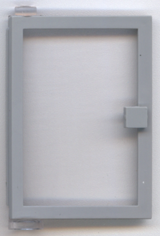 LEGO 73436c01 Door 1 x 4 x 5 Left with Fixed Trans-Clear Glass in Light Gray - Authentic LEGO Part