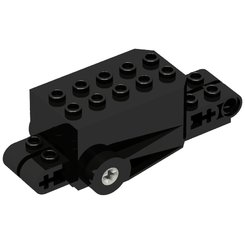 LEGO 32283c02 Pullback Motor 9 x 4 x 2 1/3 with Black Base and Studs on Liftarms - Main Product Image