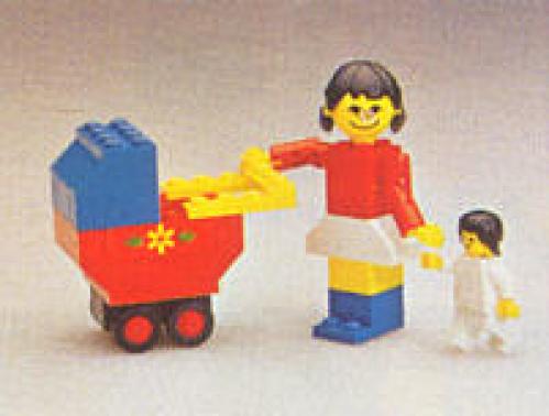 LEGO Building Set with People 208 - Mother with Baby Carriage With instructions - No box - Authentic LEGO Set Main Image