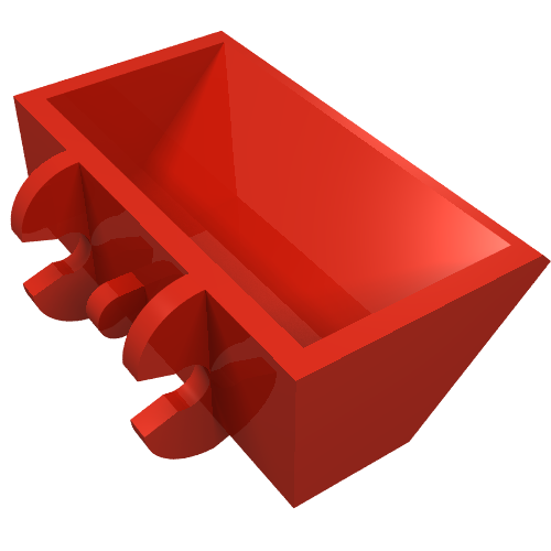 LEGO 784 Vehicle, Digger Bucket Smooth 2 x 4 x 1 in Red - Authentic LEGO Part