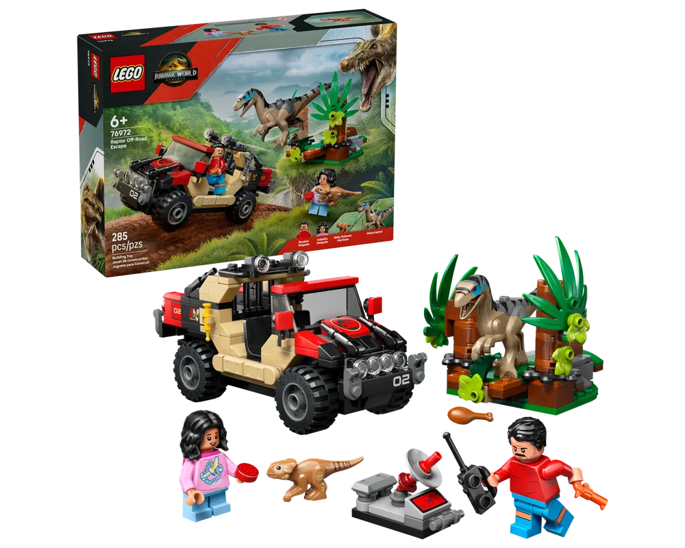 LEGO Jurassic World 76972 - Raptor Off-Road Escape - Authentic LEGO Set Main Image