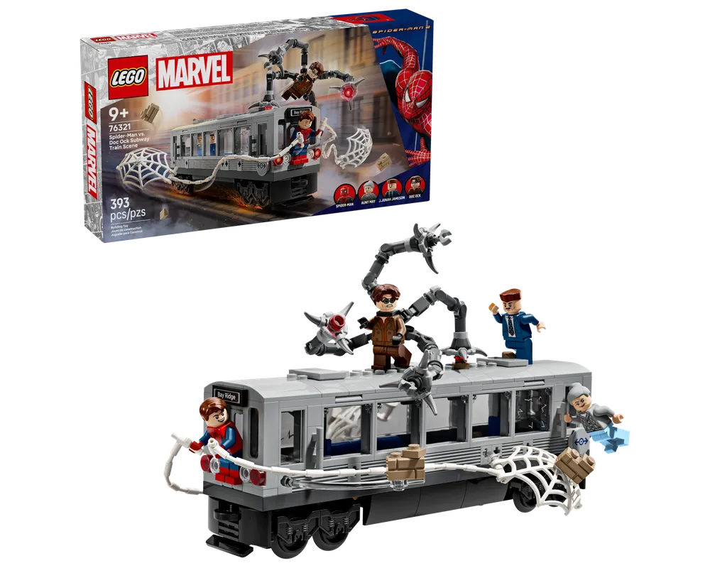 LEGO Super Heroes 76321 - Spider-Man vs. Doc Ock Subway Train Scene - Authentic LEGO Set Main Image