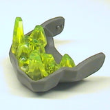 LEGO 85046c01 Large Figure Head Rock Monster King, Jaw Lower with Trans-Neon Green Teeth - Main Product Image